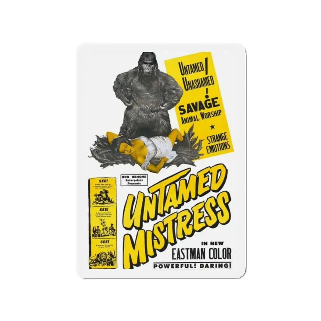 UNTAMED MISTRESS 1956 Movie Poster - Refrigerator Magnet 2 Inch Die-Cut - The Sticker Space