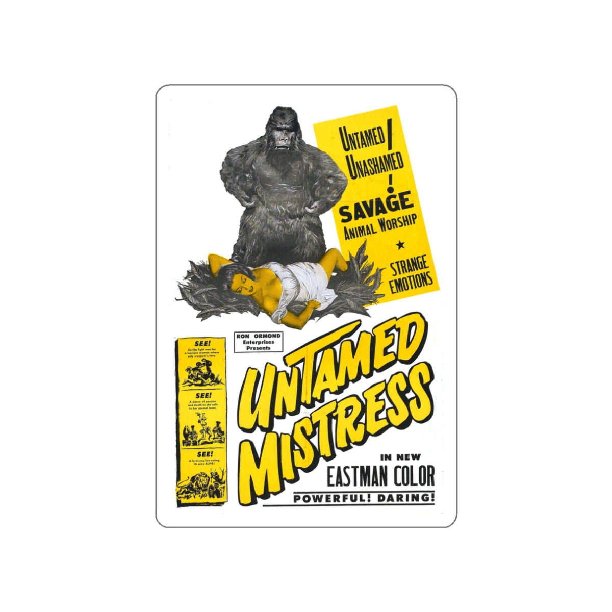 UNTAMED MISTRESS 1956 Movie Poster STICKER Vinyl Die-Cut Decal-White-The Sticker Space