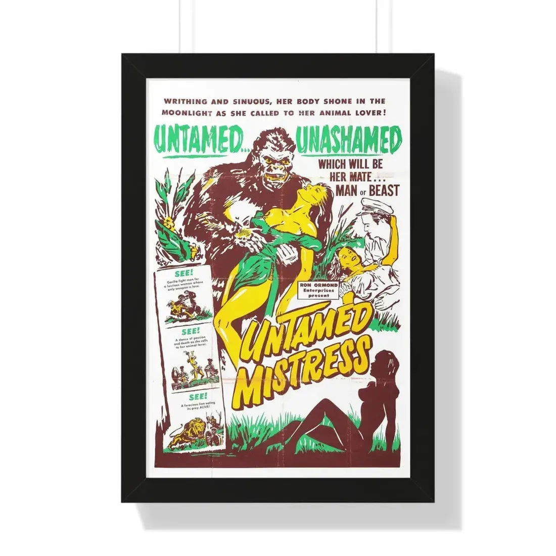 UNTAMED MISTRESS (2) 1956 - Framed Movie Poster 16″ x 24″ Black - The Sticker Space