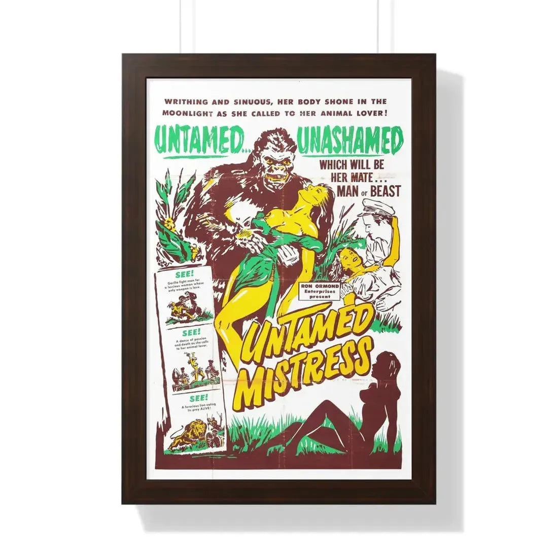 UNTAMED MISTRESS (2) 1956 - Framed Movie Poster 16″ x 24″ Walnut - The Sticker Space