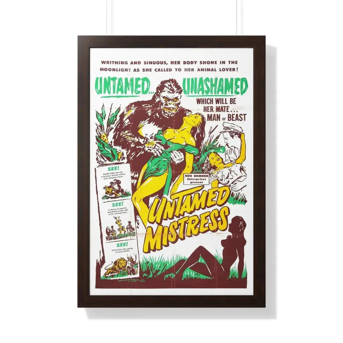UNTAMED MISTRESS (2) 1956 - Framed Movie Poster 20" x 30" Walnut - The Sticker Space