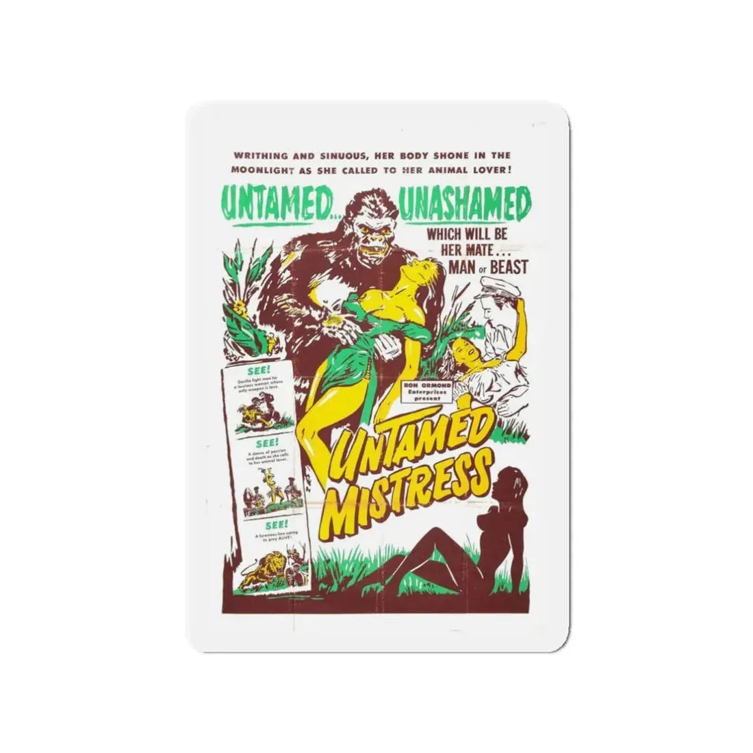 UNTAMED MISTRESS (2) 1956 Movie Poster - Refrigerator Magnet 3 Inch Die-Cut - The Sticker Space