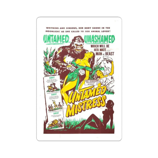 UNTAMED MISTRESS (2) 1956 Movie Poster - STICKER Vinyl Kiss-Cut Decal 2 Inch White - The Sticker Space