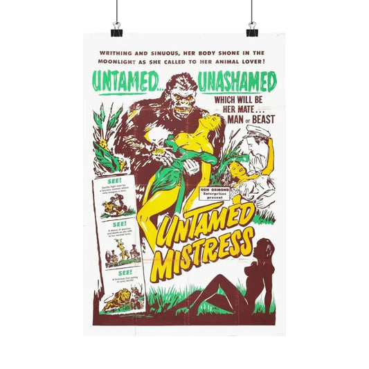 UNTAMED MISTRESS (2) 1956 - Paper Movie Poster 12″ x 18″ Matte - The Sticker Space