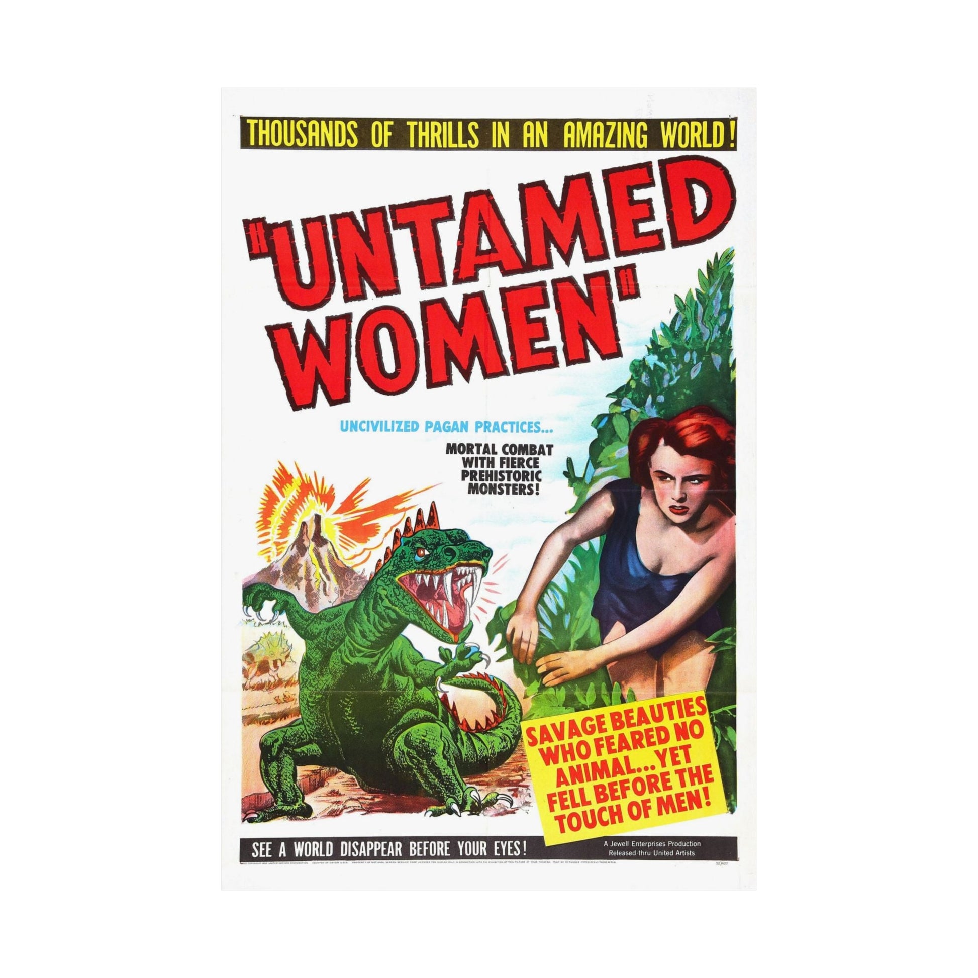 UNTAMED WOMEN 1952 - Paper Movie Poster-The Sticker Space