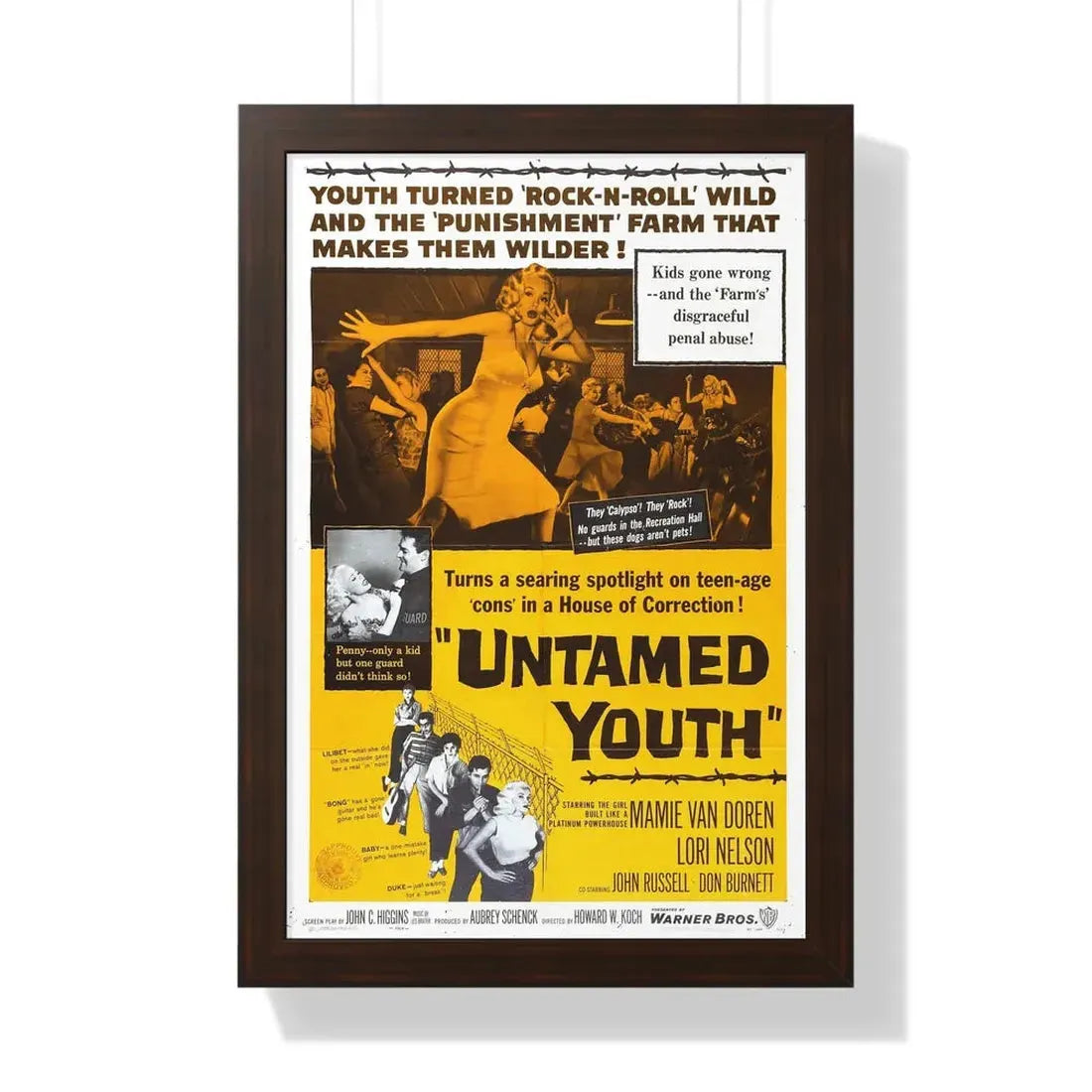 UNTAMED YOUTH 1957 - Framed Movie Poster 16″ x 24″ Walnut - The Sticker Space