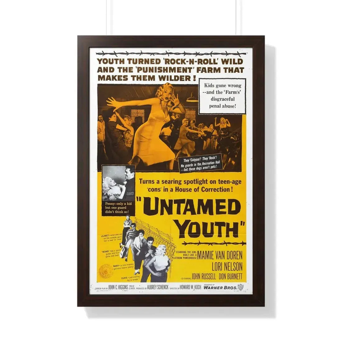UNTAMED YOUTH 1957 - Framed Movie Poster 20" x 30" Walnut - The Sticker Space