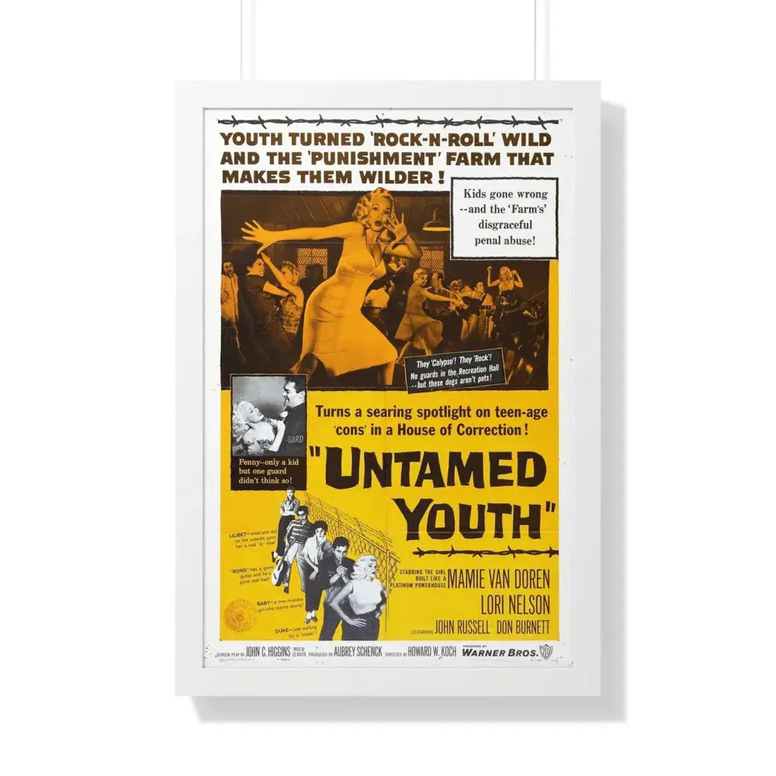UNTAMED YOUTH 1957 - Framed Movie Poster 20" x 30" White - The Sticker Space