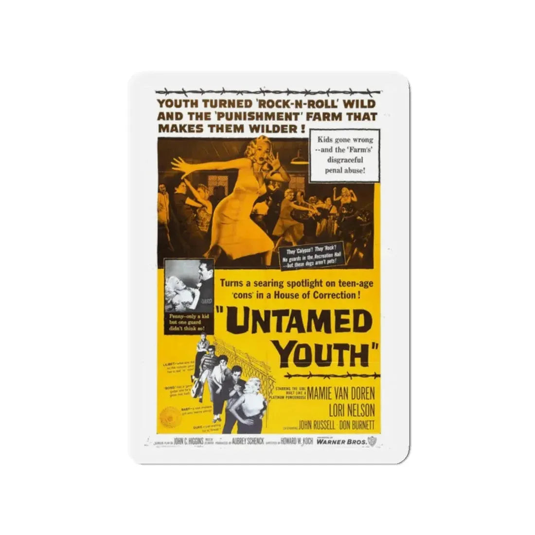 UNTAMED YOUTH 1957 Movie Poster - Refrigerator Magnet 2 Inch Die-Cut - The Sticker Space