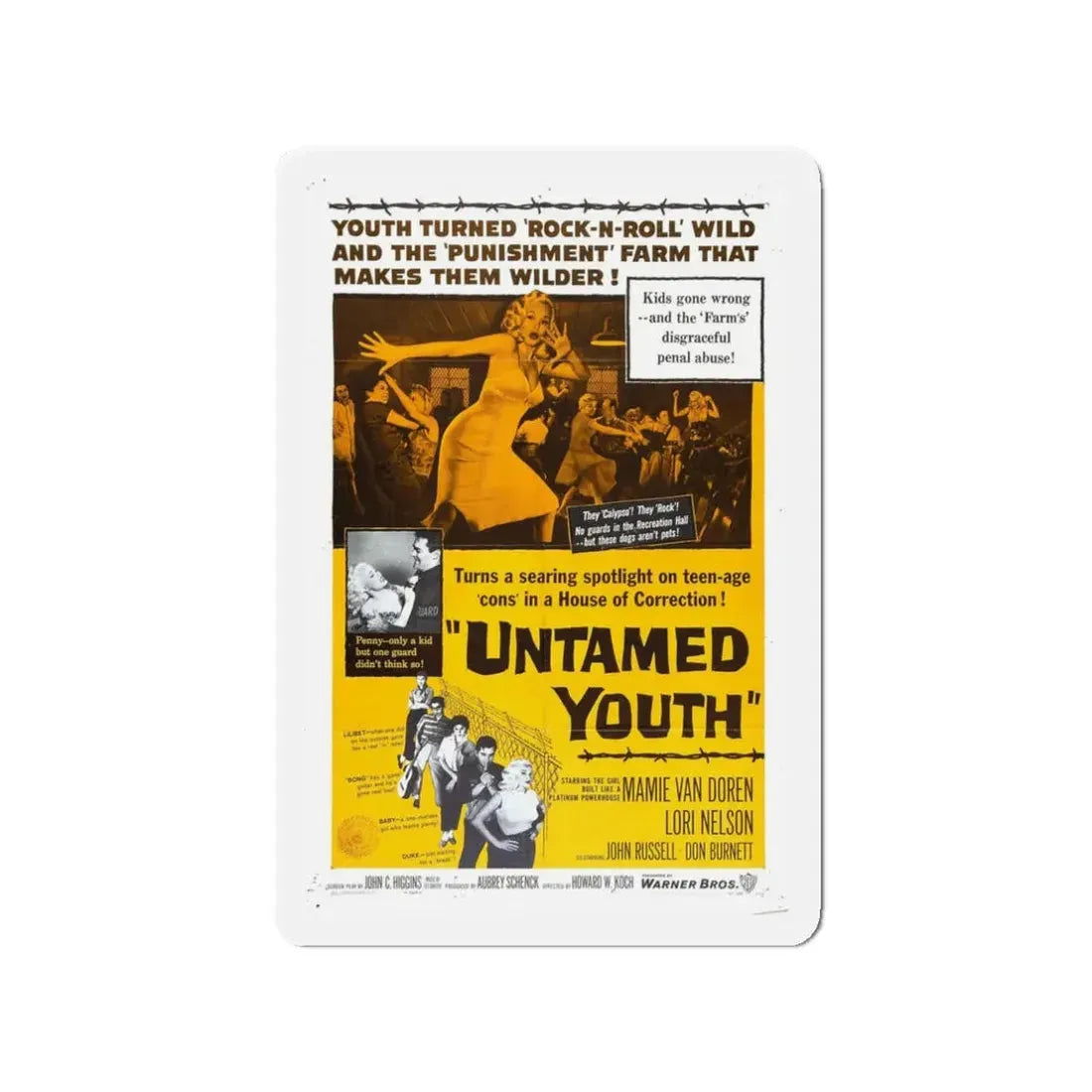 UNTAMED YOUTH 1957 Movie Poster - Refrigerator Magnet 3 Inch Die-Cut - The Sticker Space