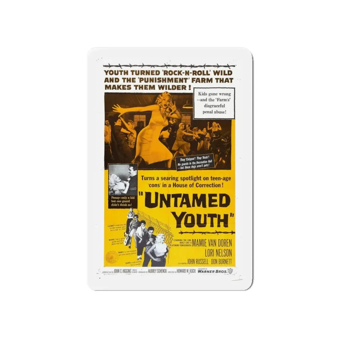 UNTAMED YOUTH 1957 Movie Poster - Refrigerator Magnet 4 Inch Die-Cut - The Sticker Space