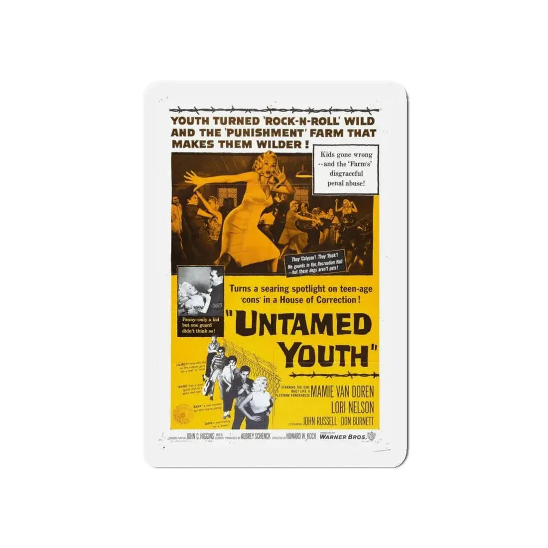 UNTAMED YOUTH 1957 Movie Poster - Refrigerator Magnet 5 Inch Die-Cut - The Sticker Space