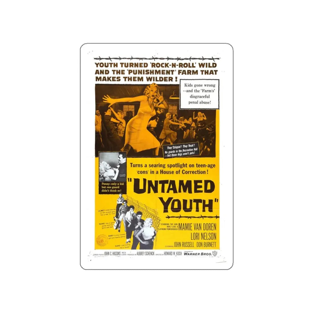 UNTAMED YOUTH 1957 Movie Poster STICKER Vinyl Die-Cut Decal 6 Inch - The Sticker Space