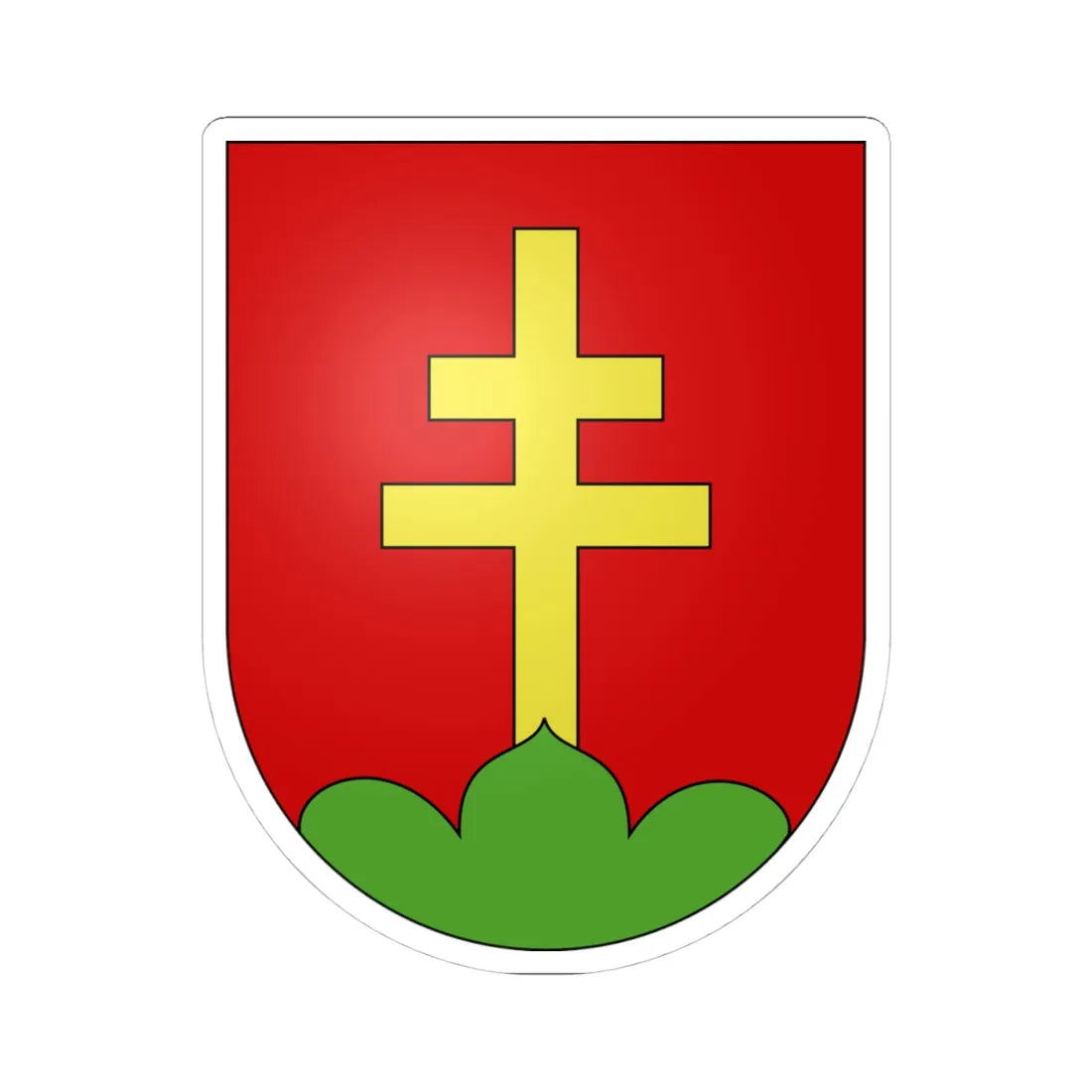 Unterbäch-coat of arms (Switzerland) (Coat of Arms) STICKER Vinyl Kiss-Cut Decal 4 Inch White - The Sticker Space