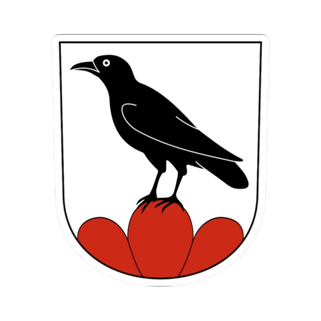 Untereggen-blazon (Switzerland) (Coat of Arms) STICKER Vinyl Kiss-Cut Decal 2 Inch White - The Sticker Space