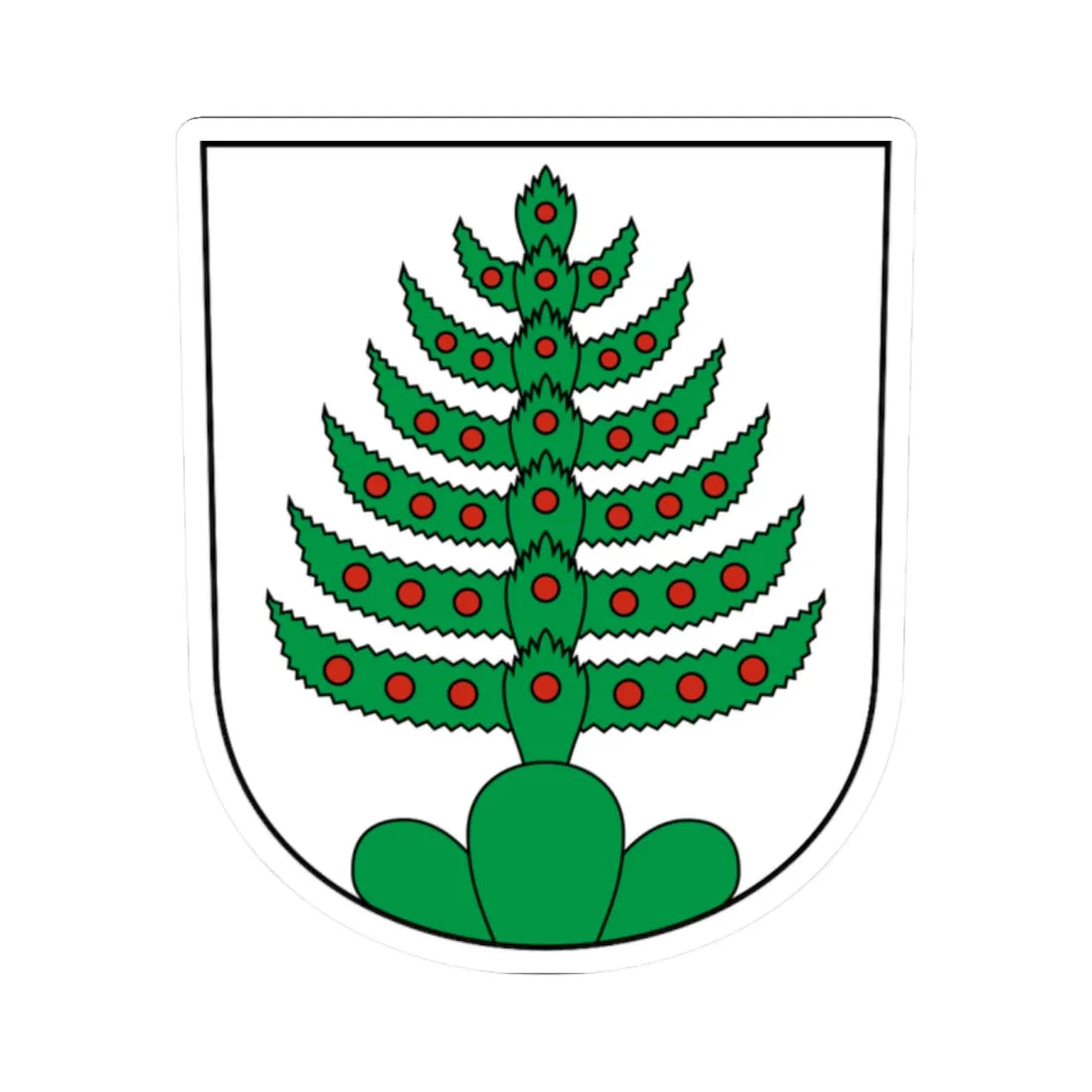 Unteriberg-blazon (Switzerland) (Coat of Arms) STICKER Vinyl Kiss-Cut Decal 2 Inch White - The Sticker Space