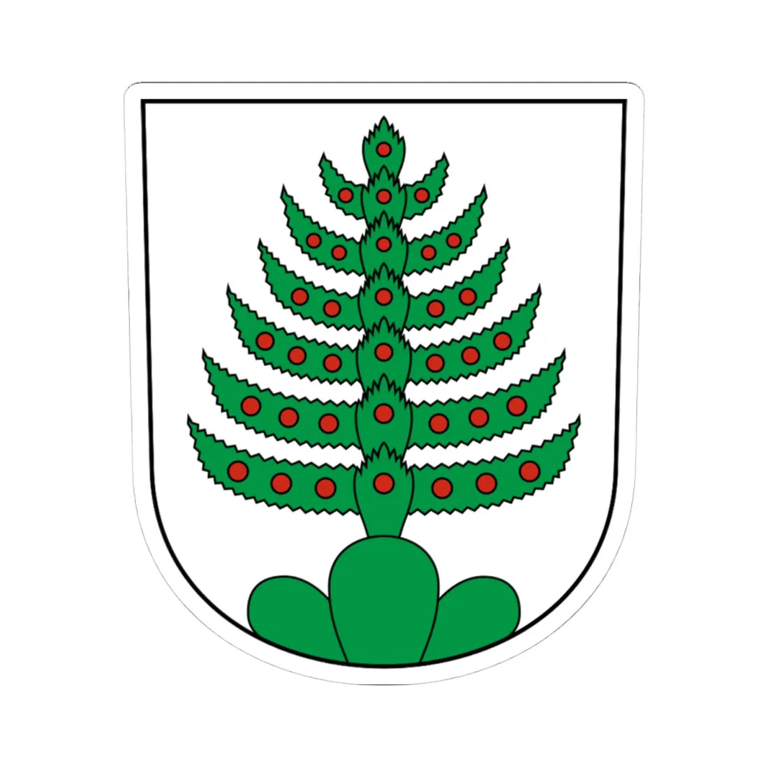 Unteriberg-blazon (Switzerland) (Coat of Arms) STICKER Vinyl Kiss-Cut Decal 4 Inch White - The Sticker Space