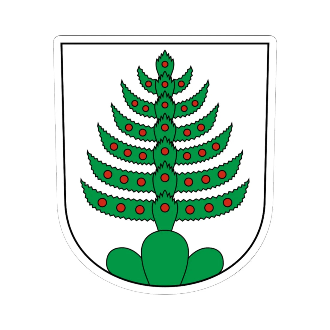 Unteriberg-blazon (Switzerland) (Coat of Arms) STICKER Vinyl Kiss-Cut Decal 6 Inch White - The Sticker Space