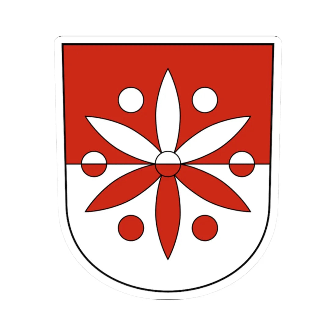 Unterramsern-blazon (Switzerland) (Coat of Arms) STICKER Vinyl Kiss-Cut Decal 2 Inch White - The Sticker Space