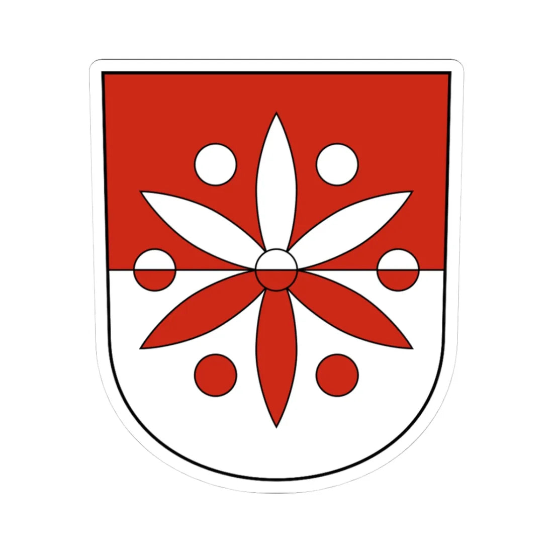 Unterramsern-blazon (Switzerland) (Coat of Arms) STICKER Vinyl Kiss-Cut Decal 3 Inch White - The Sticker Space