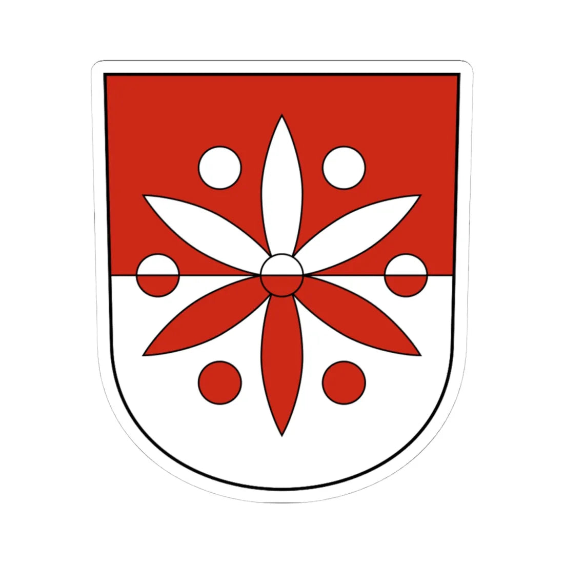 Unterramsern-blazon (Switzerland) (Coat of Arms) STICKER Vinyl Kiss-Cut Decal 4 Inch White - The Sticker Space