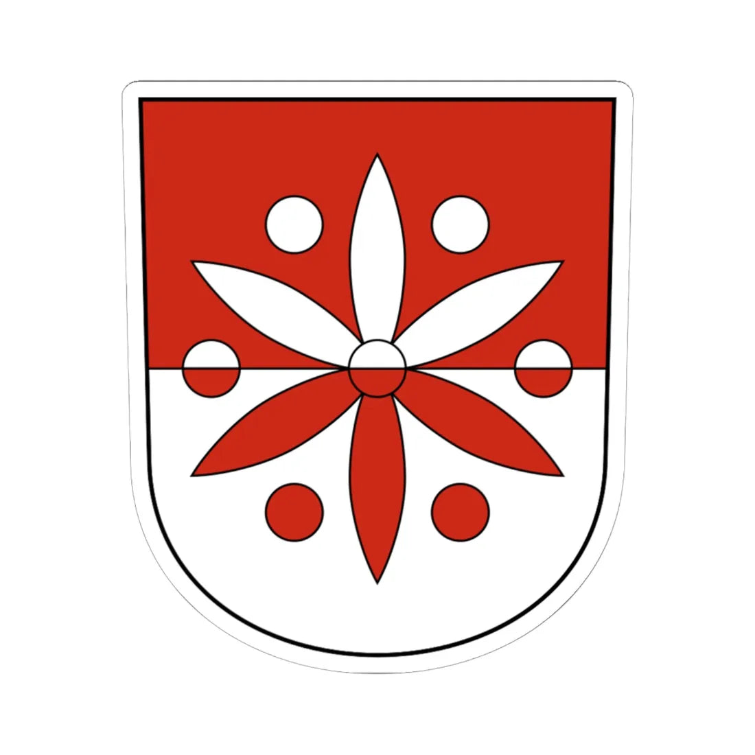 Unterramsern-blazon (Switzerland) (Coat of Arms) STICKER Vinyl Kiss-Cut Decal 6 Inch White - The Sticker Space