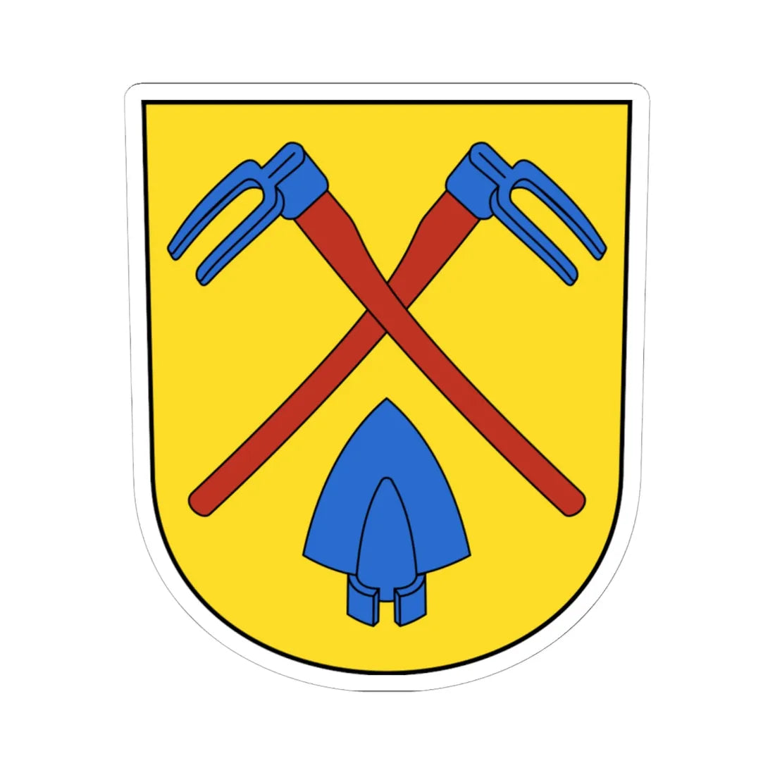 Unterstrass-blazon (Switzerland) (Coat of Arms) STICKER Vinyl Kiss-Cut Decal 6 Inch White - The Sticker Space