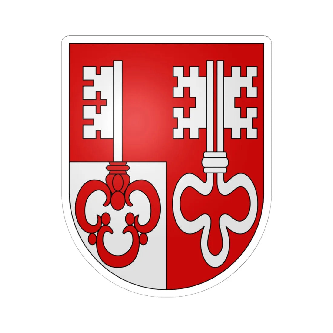 Unterwald-coat of arms (Switzerland) (Coat of Arms) STICKER Vinyl Kiss-Cut Decal 6 Inch White - The Sticker Space