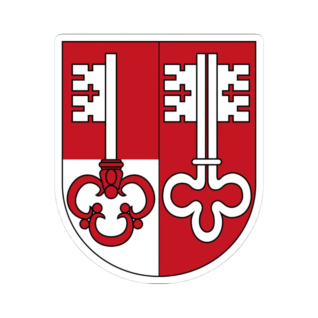 Unterwalden (Switzerland) (Coat of Arms) STICKER Vinyl Kiss-Cut Decal 4 Inch White - The Sticker Space