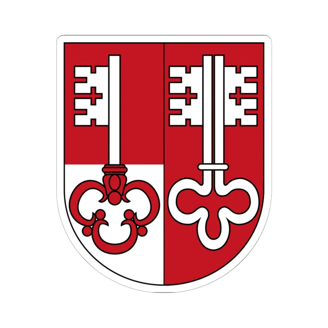 Unterwalden (Switzerland) (Coat of Arms) STICKER Vinyl Kiss-Cut Decal 6 Inch White - The Sticker Space