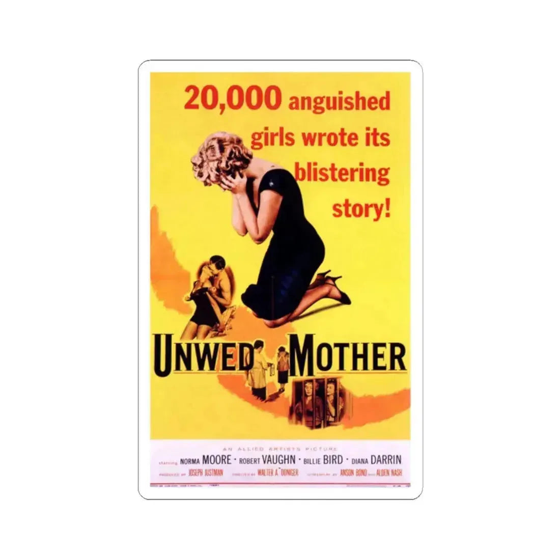 Unwed Mother 1958 Movie Poster - STICKER Vinyl Kiss-Cut Decal 2 Inch White - The Sticker Space