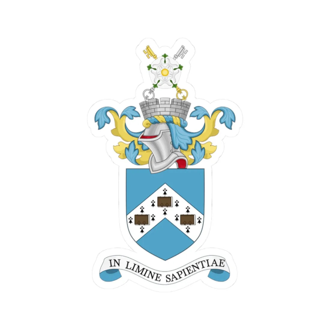 UoY CoA updated (United Kingdom) (Coat of Arms) STICKER Vinyl Kiss-Cut Decal 2 Inch White - The Sticker Space