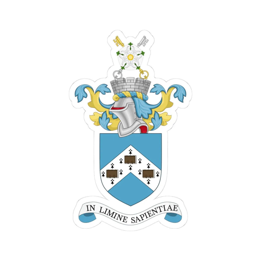 UoY CoA updated (United Kingdom) (Coat of Arms) STICKER Vinyl Kiss-Cut Decal 3 Inch White - The Sticker Space