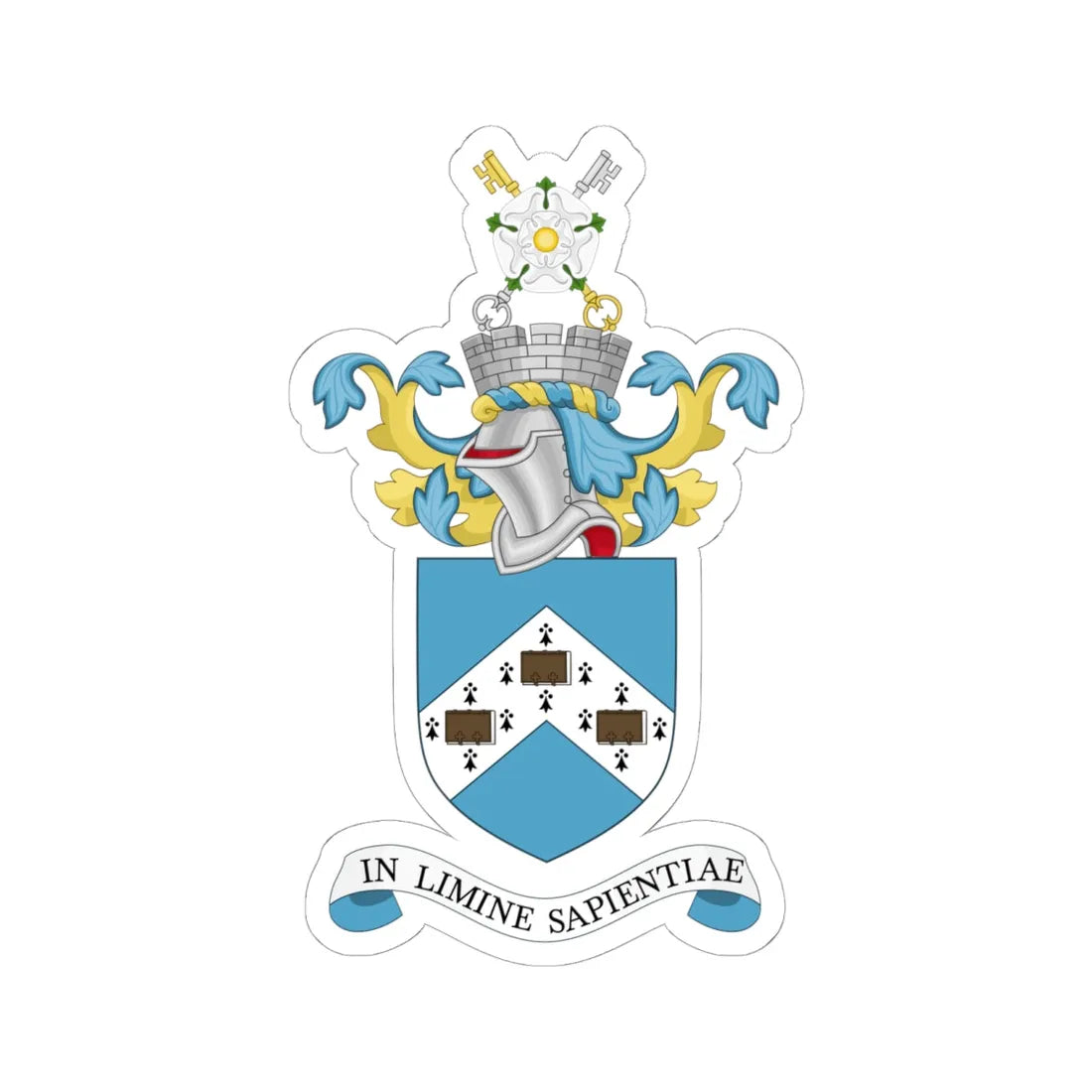 UoY CoA updated (United Kingdom) (Coat of Arms) STICKER Vinyl Kiss-Cut Decal 6 Inch White - The Sticker Space