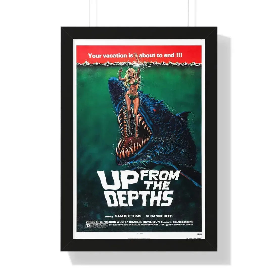 UP FROM THE DEPTHS 1979 - Framed Movie Poster 16″ x 24″ Black - The Sticker Space