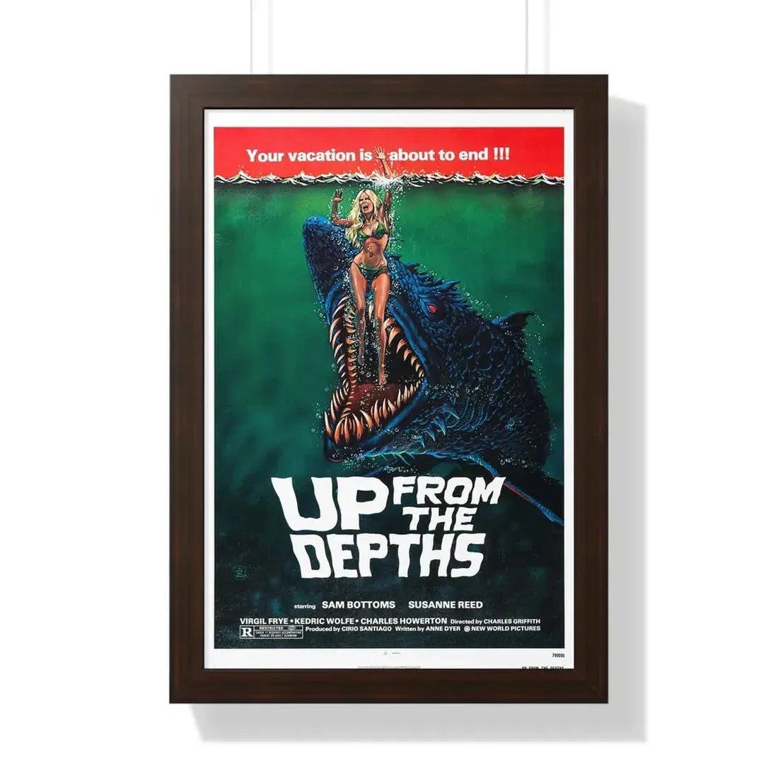 UP FROM THE DEPTHS 1979 - Framed Movie Poster 16″ x 24″ Walnut - The Sticker Space