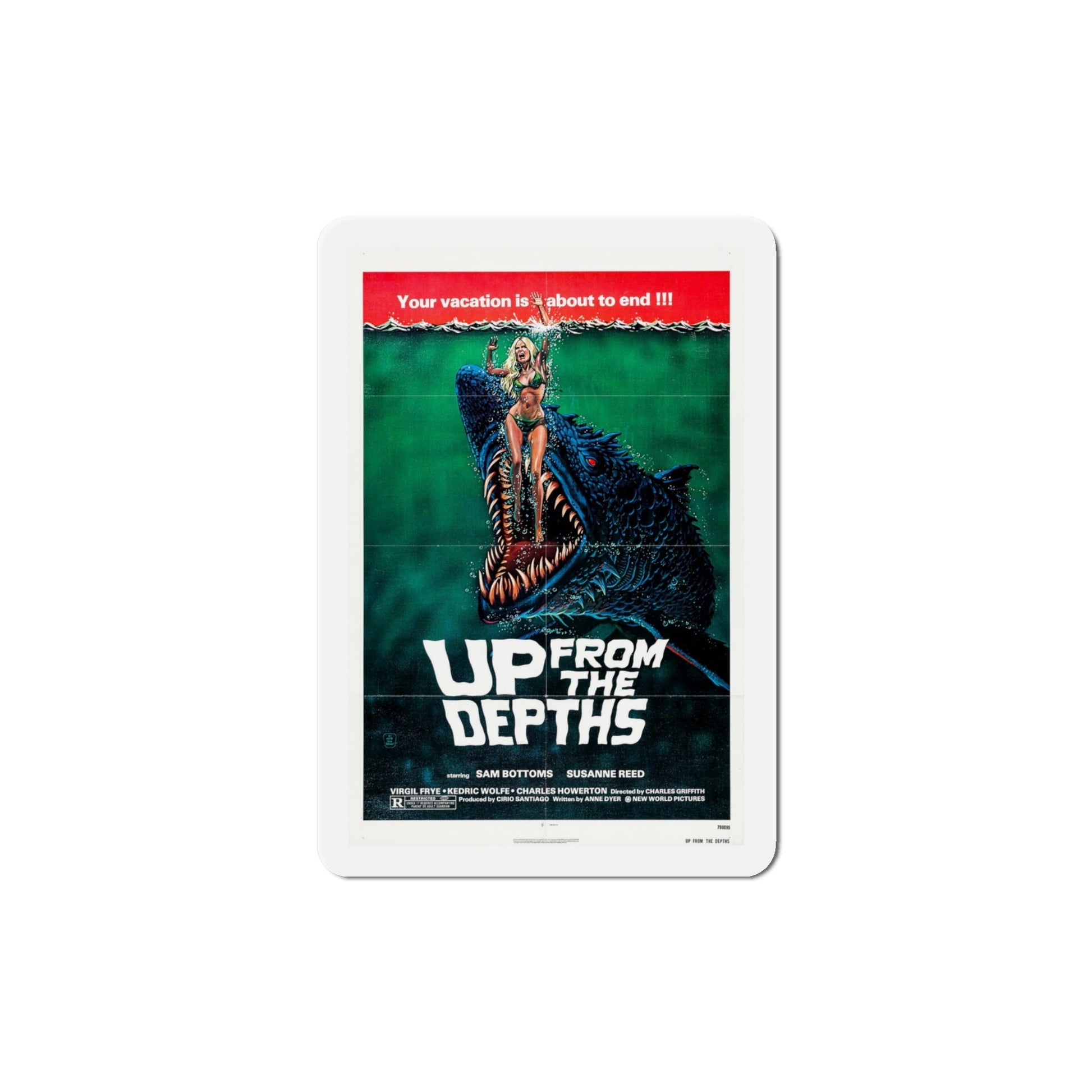 Up from the Depths 1979 Movie Poster Die-Cut Magnet-4" x 4"-The Sticker Space