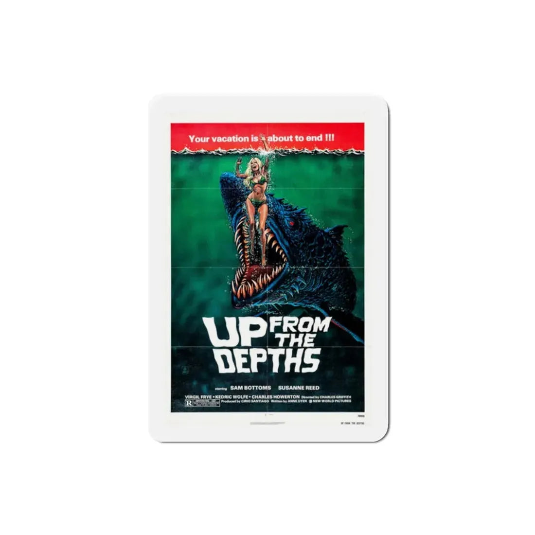 Up from the Depths 1979 Movie Poster Refrigerator Magnet 2 Inch - The Sticker Space