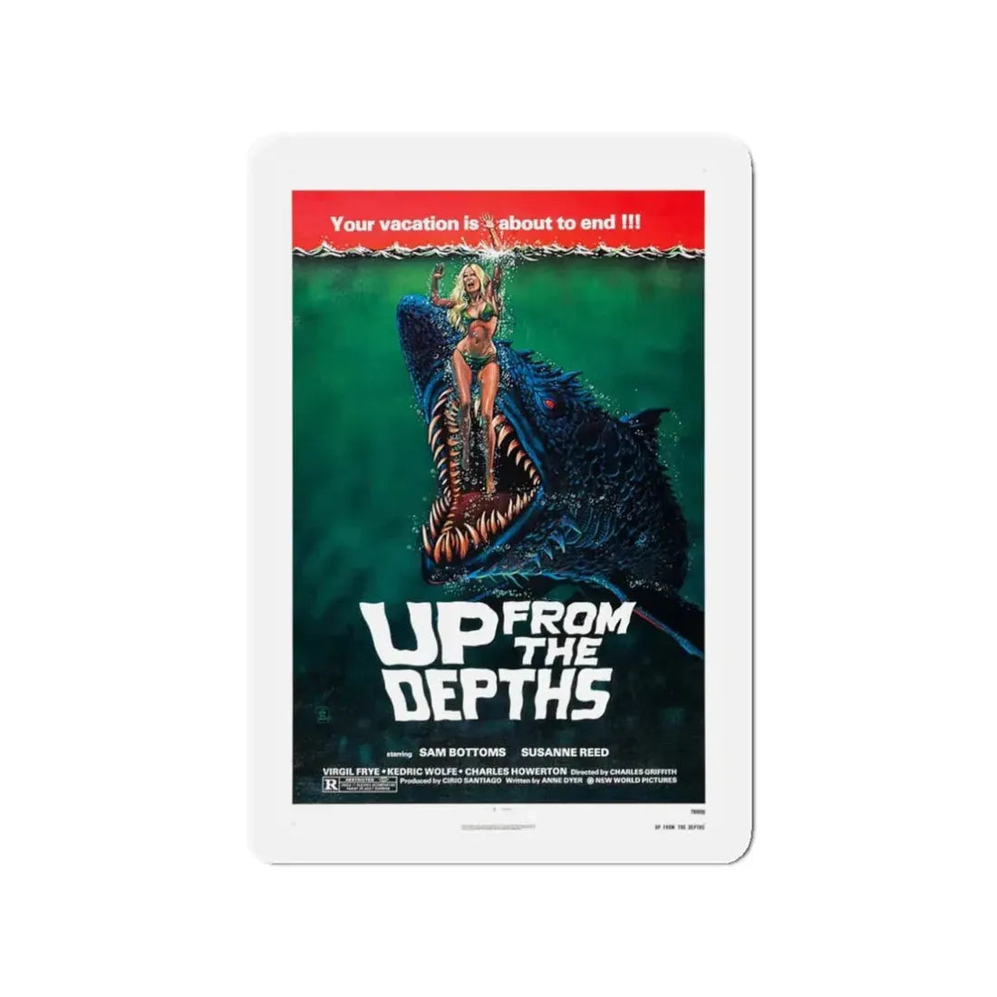 UP FROM THE DEPTHS 1979 Movie Poster - Refrigerator Magnet 3 Inch - The Sticker Space