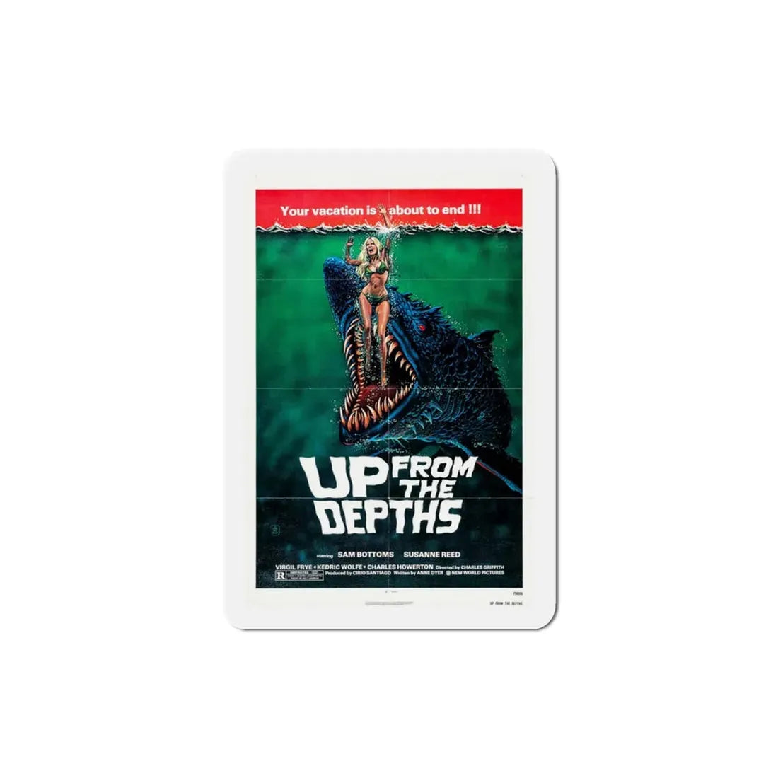 Up from the Depths 1979 Movie Poster Refrigerator Magnet 3 Inch - The Sticker Space