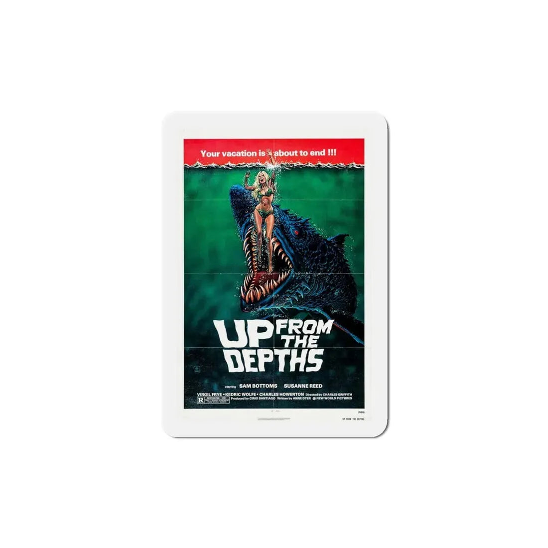 Up from the Depths 1979 Movie Poster Refrigerator Magnet 5 Inch - The Sticker Space