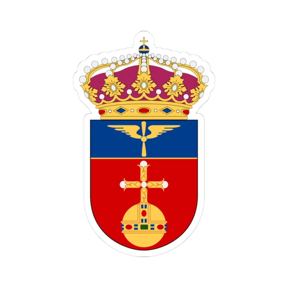 Upplands flygflottilj vapen (Sweden) (Coat of Arms) STICKER Vinyl Kiss-Cut Decal 3 Inch White - The Sticker Space