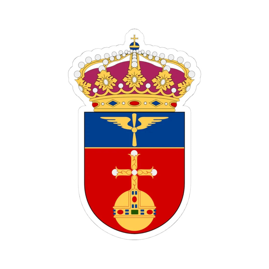 Upplands flygflottilj vapen (Sweden) (Coat of Arms) STICKER Vinyl Kiss-Cut Decal 4 Inch White - The Sticker Space