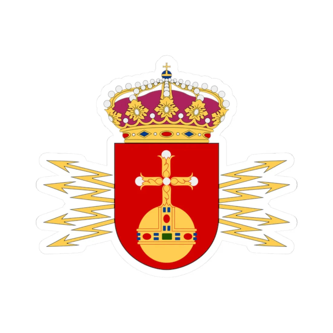 Upplands regemente vapen (Sweden) (Coat of Arms) STICKER Vinyl Kiss-Cut Decal 2 Inch White - The Sticker Space