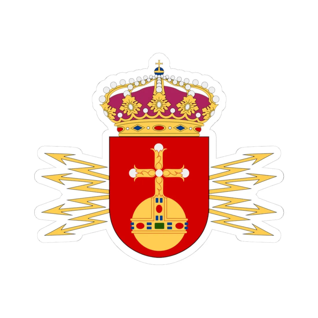 Upplands regemente vapen (Sweden) (Coat of Arms) STICKER Vinyl Kiss-Cut Decal 3 Inch White - The Sticker Space