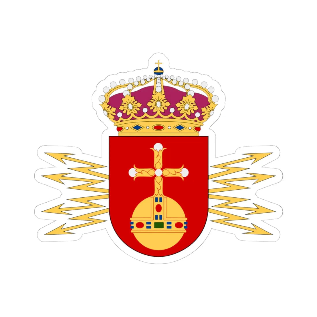 Upplands regemente vapen (Sweden) (Coat of Arms) STICKER Vinyl Kiss-Cut Decal 4 Inch White - The Sticker Space