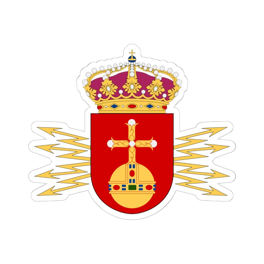 Upplands regemente vapen (Sweden) (Coat of Arms) STICKER Vinyl Kiss-Cut Decal 6 Inch White - The Sticker Space