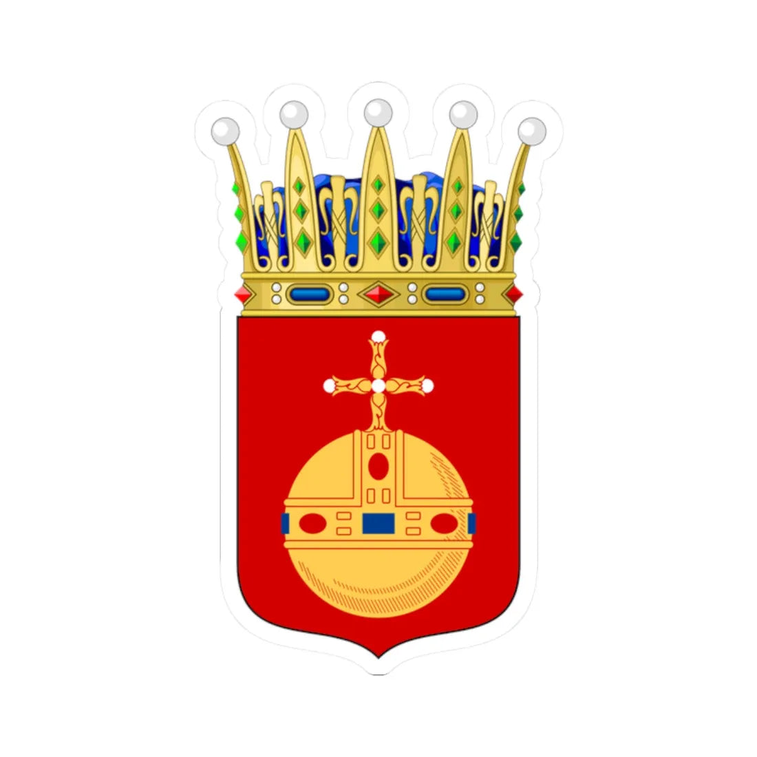 Upplands vapen crowned (Sweden) (Coat of Arms) STICKER Vinyl Kiss-Cut Decal 2 Inch White - The Sticker Space