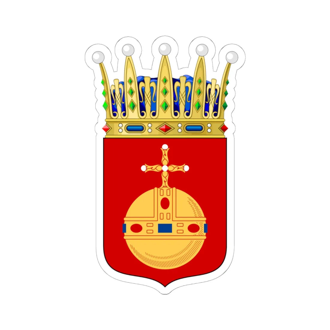 Upplands vapen crowned (Sweden) (Coat of Arms) STICKER Vinyl Kiss-Cut Decal 6 Inch White - The Sticker Space