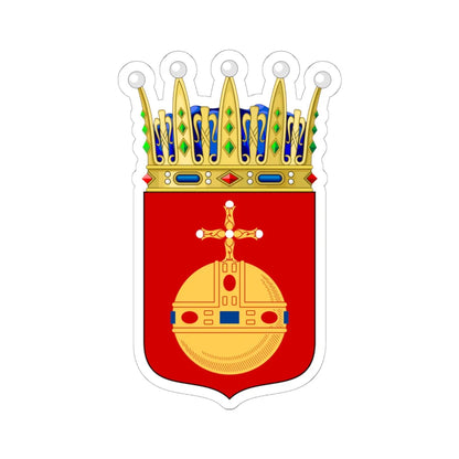 Upplands vapen crowned (Sweden) (Coat of Arms) STICKER Vinyl Kiss-Cut Decal 6 Inch White - The Sticker Space